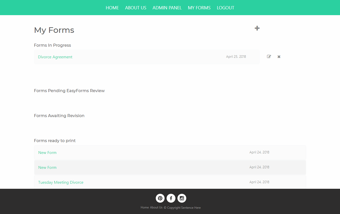 简易表格 - 提交表格和进度的摘要