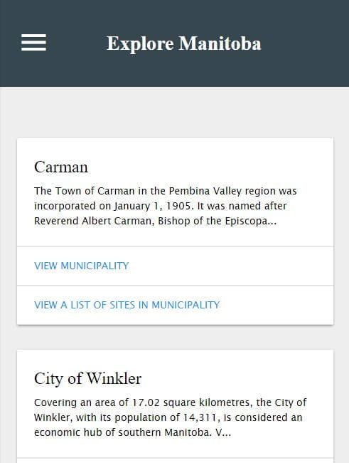 不拘一格 - 在移动设备上探索曼尼托巴主页