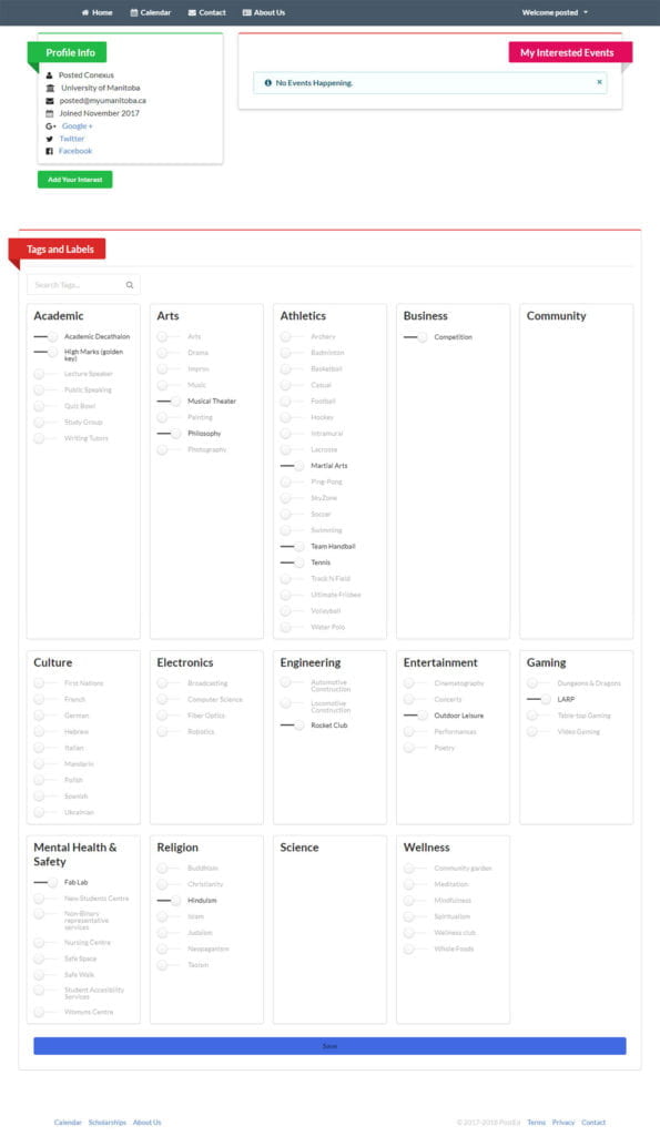 编辑个人资料屏幕