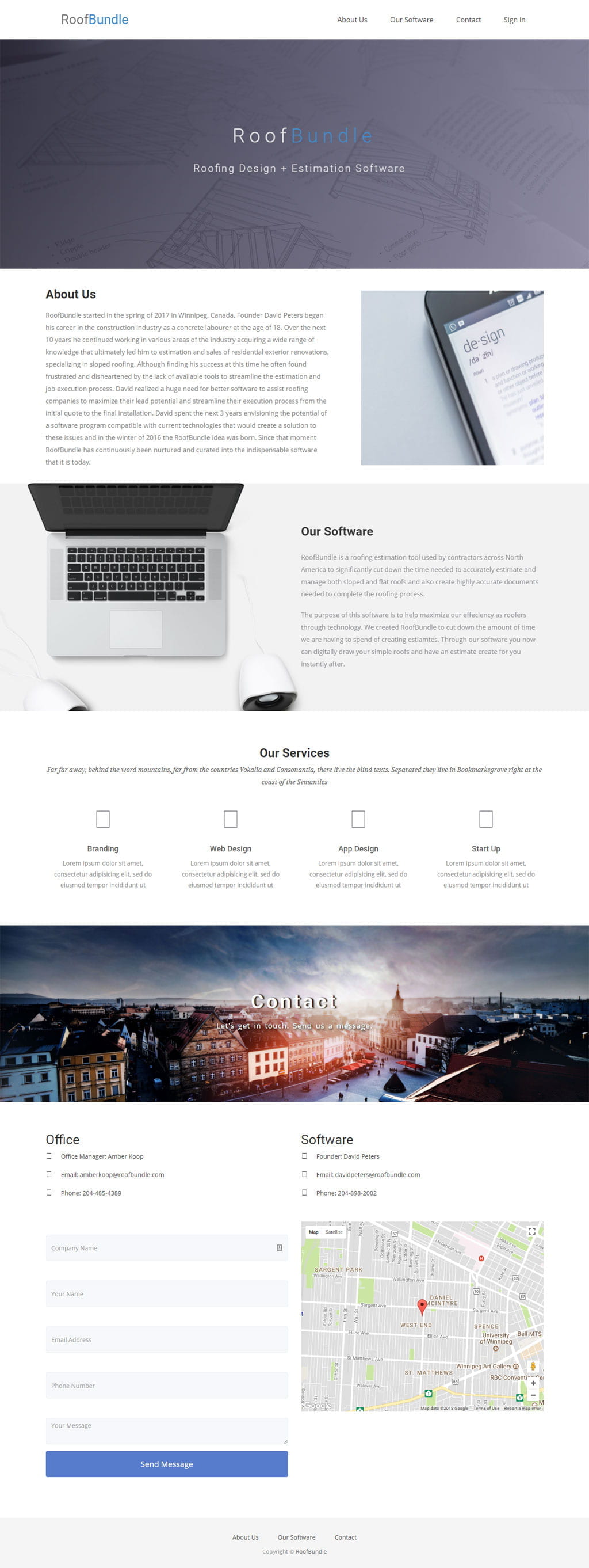 RoofBundle 网站的屏幕截图