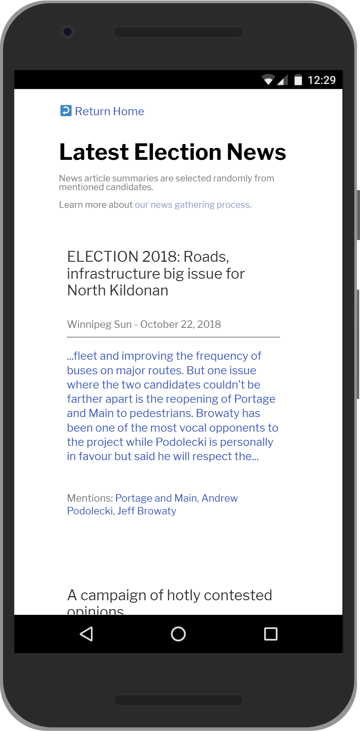 温尼伯选举 - 最新消息