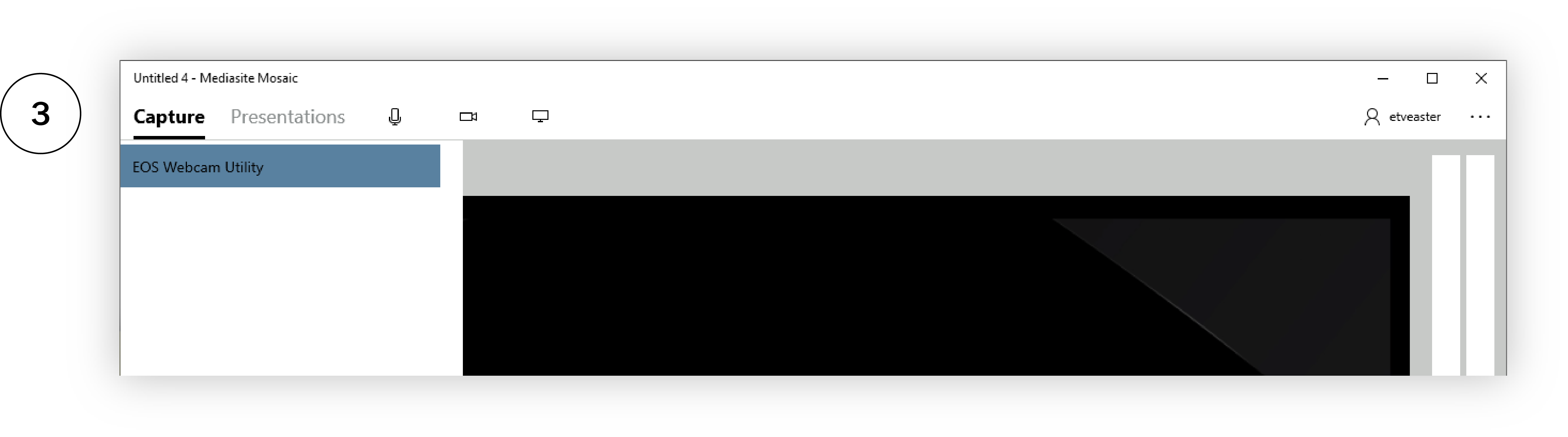 3。拍摄窗口：选择相机