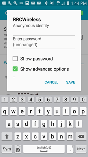 显示高级选项复选框