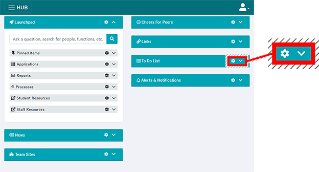 HUB widgets and applications