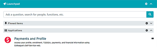 HUB 中的付款和个人资料链接