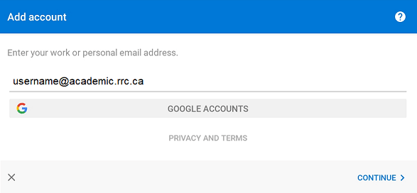 输入电子邮件地址并点按继续