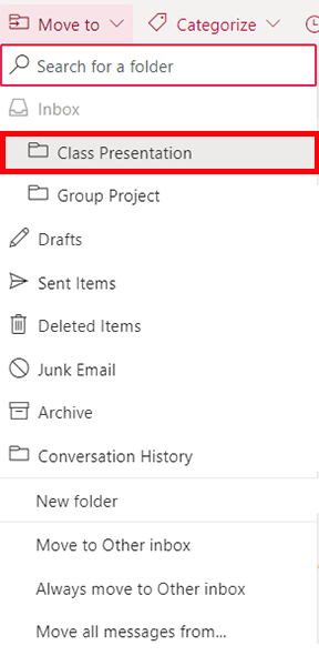 与扩展选项不同的文件夹