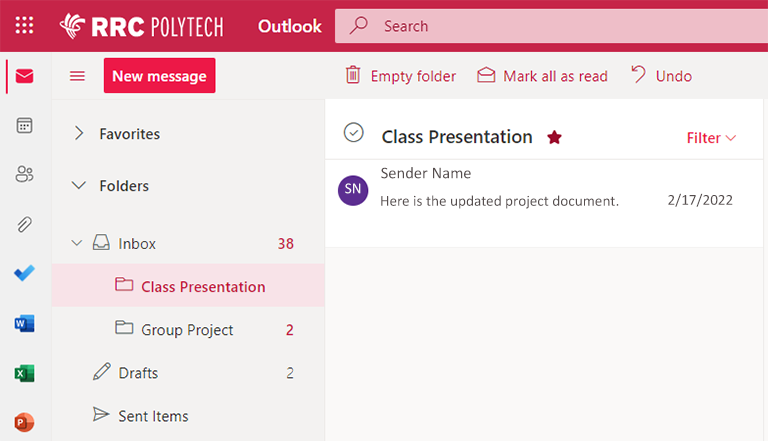 不同文件夹收件箱电子邮件