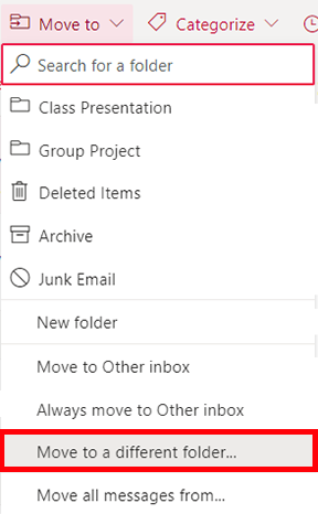 移动到不同的文件夹
