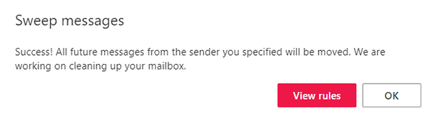 成功消息,点击“确定”