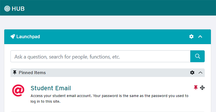 点击中心中的学生电子邮件