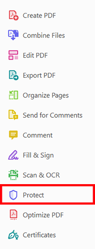 点击右侧的“保护”