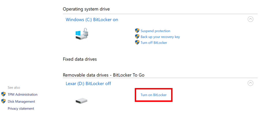 点击打开 Bitlocker