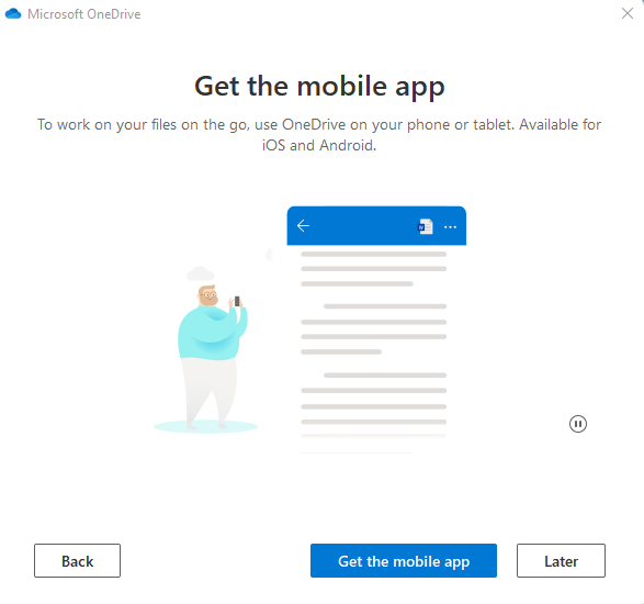 稍后点击获取移动应用