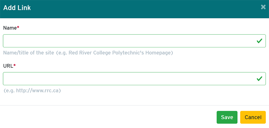 添加名称和网址，然后点击“保存”