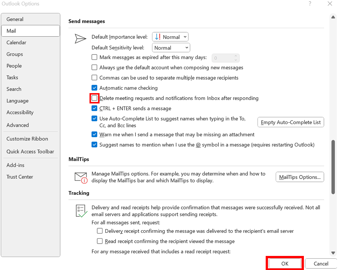 清除该框，然后单击“确定”