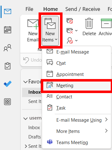 点击新项目，然后点击会议