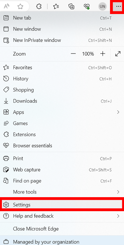 点击设置和更多按钮，然后点击设置