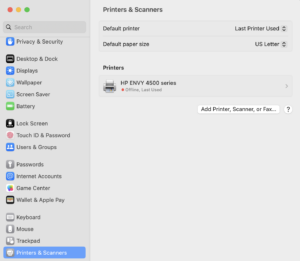 点击“添加打印机”