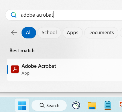 Windows 搜索 adobe acrobat