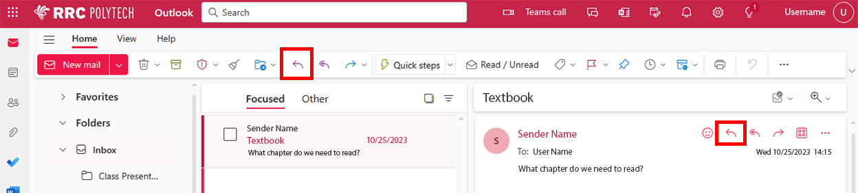 点击两个回复箭头之一