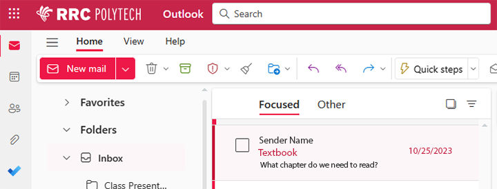 点击您要回复的电子邮件