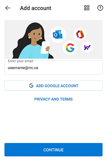 输入大学电子邮件并点击“继续”
