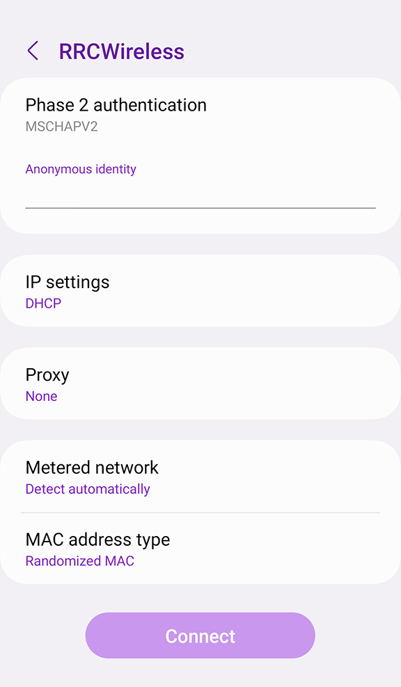 输入详细信息并点按连接