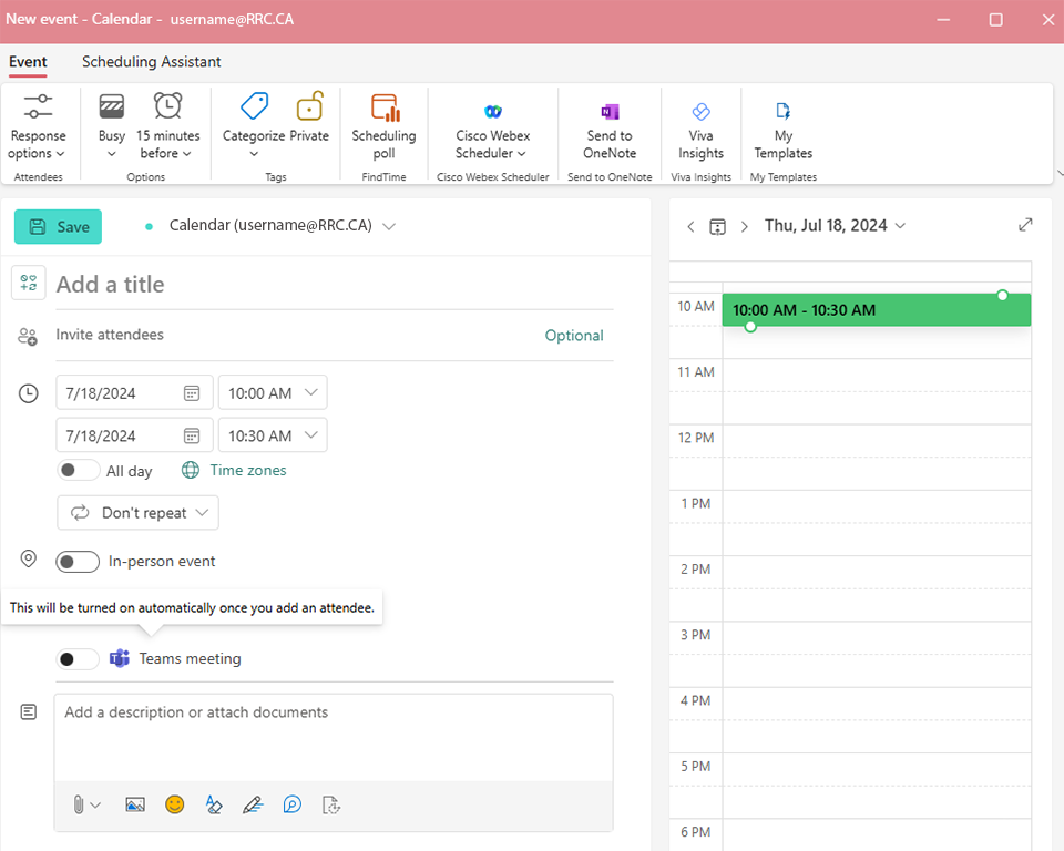 输入活动详细信息