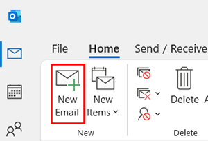 点击新电子邮件
