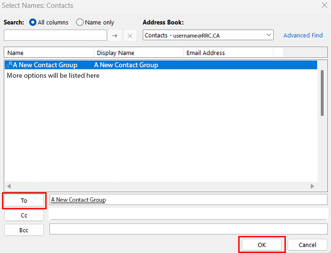 选择联系人群组