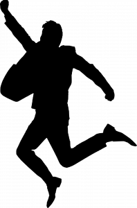 茁壮成长周 - 学生在空中跳跃