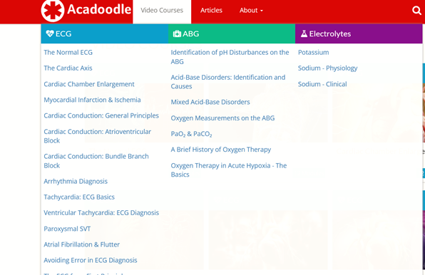 主屏幕顶部的“视频课程”选项卡。