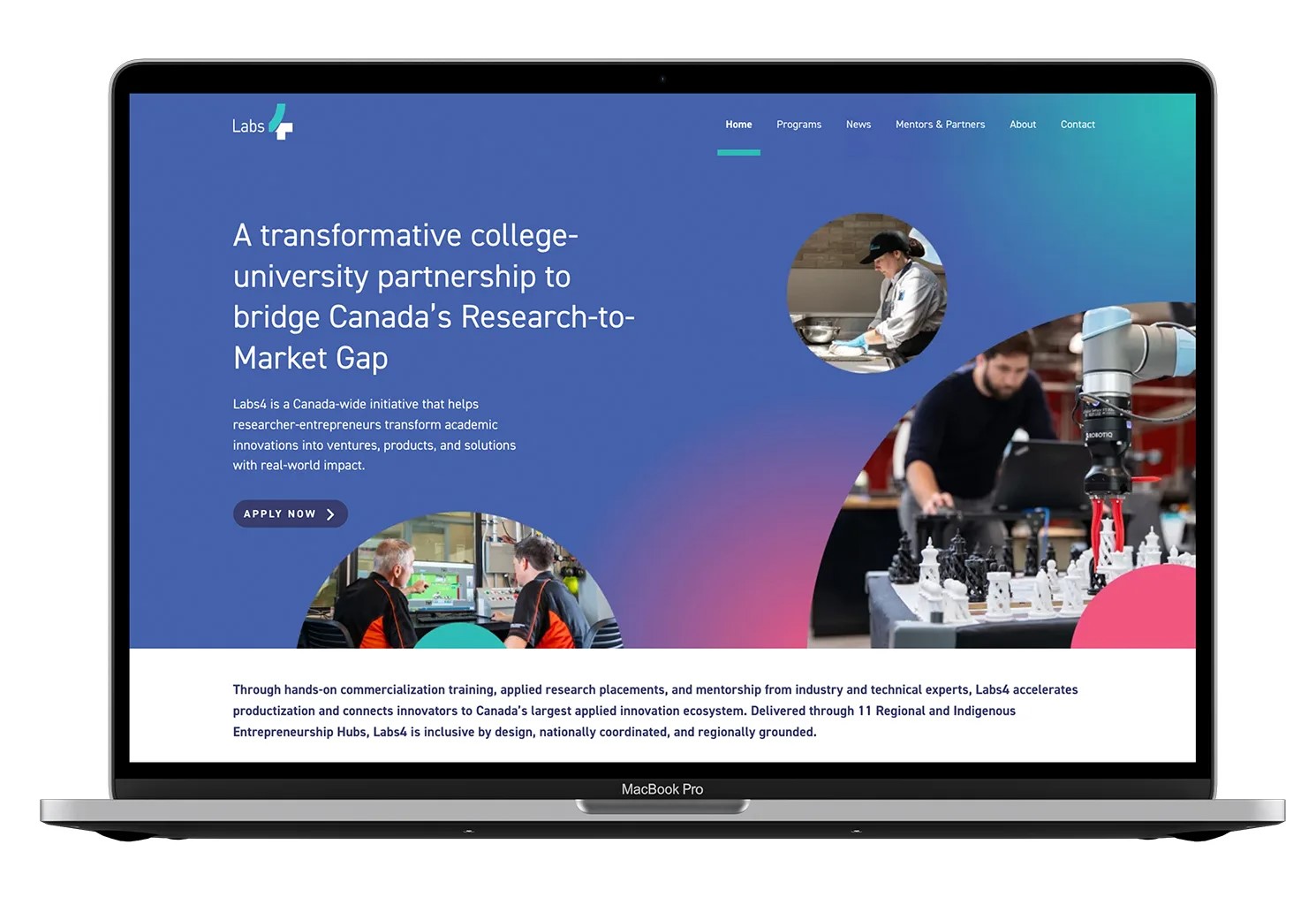 带有 Labs4 网页屏幕截图的笔记本电脑