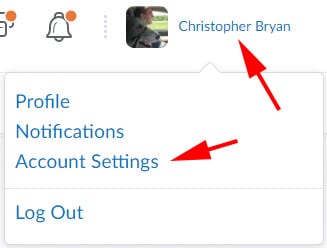 在 E8综合体育 中选择帐户设置