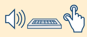 扬声器、键盘和捏手的插图